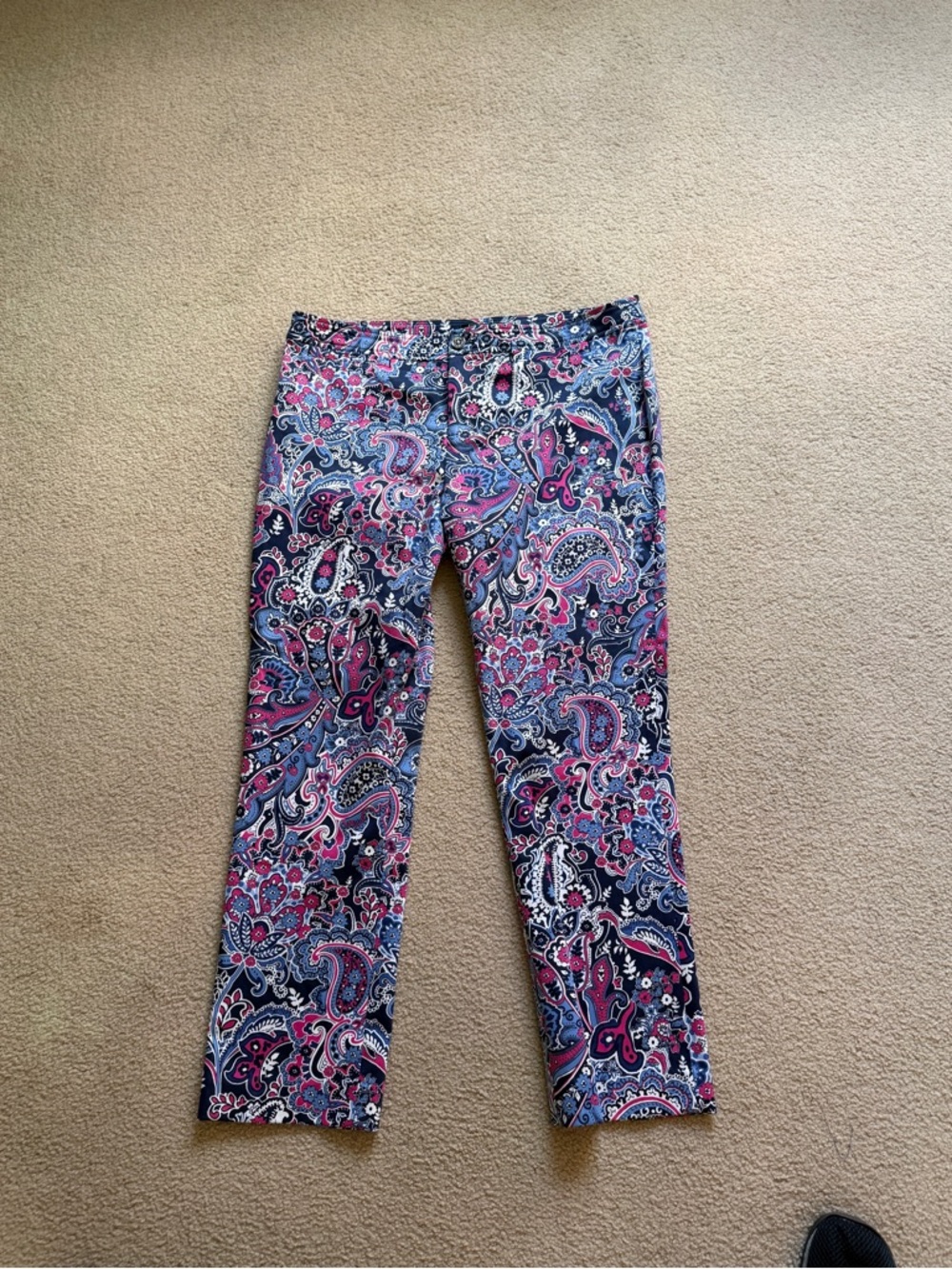 Ralph Lauren Paisley Straight-Leg Pants 12P